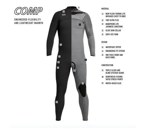 Long John Comp 3.2mm - - Chest Zip Xcel Surf | Parcelamento sem juros