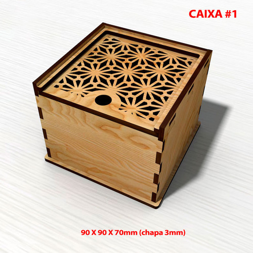 Vetor 15 Caixas 3 Padrões 5 Tamanhos 3mm Corte Laser Cnc Mdf