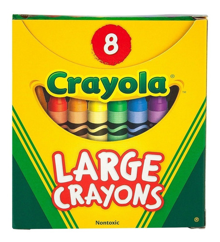 Caja Crayones Crayolas 8 Unidades Colores Surtidos Febo
