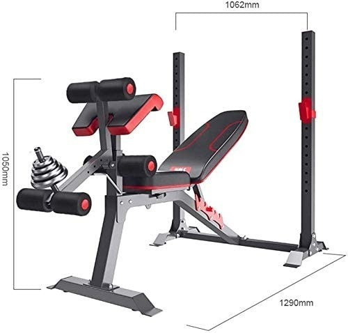 Imagen 2 de 6 de Banco Para Pesas Multifuncional Profesional + Rack 250 Kg