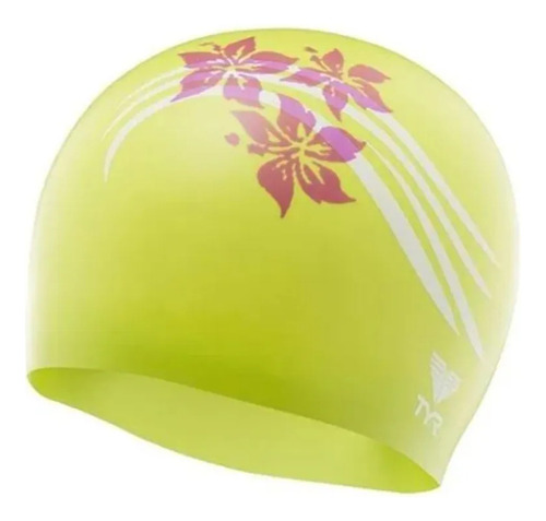 Gorro Natación Tyr Silicon Flowers Verde Lcsflrs-316