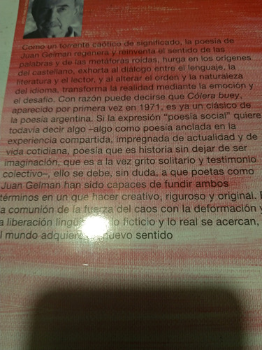 Cólera Buey. Juan Gelman (Usado)