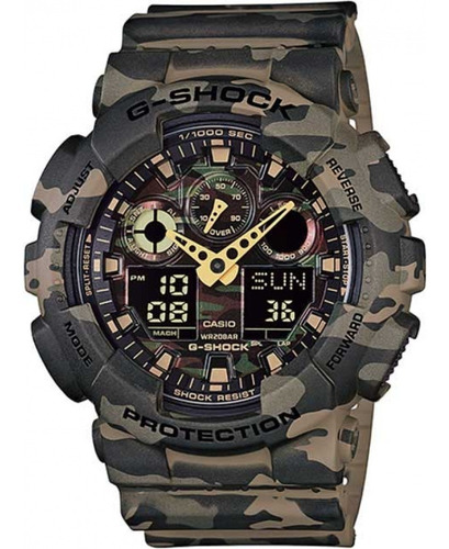 Relógio Casio G-shock Ga-100cm-5adr Camuflado Original + Nfe