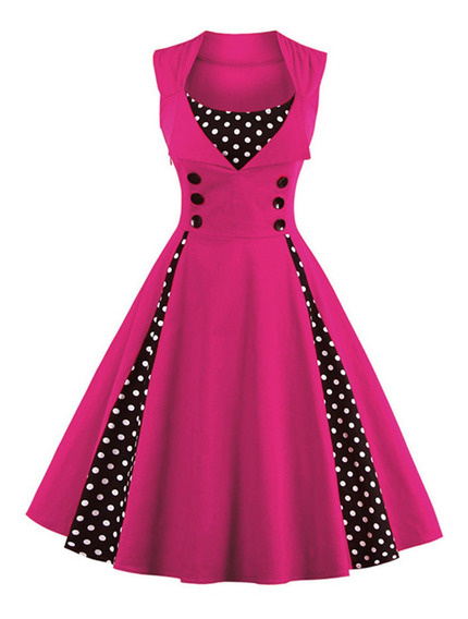 Vestidos Retro Vintage Rosa | MercadoLibre 📦 Vestidos Retro Vintage Rosa | MercadoLibre 📦