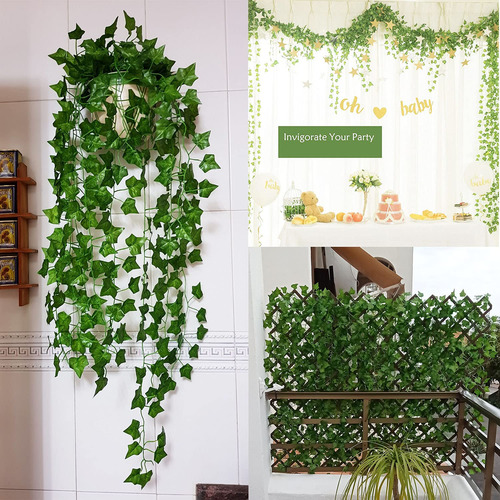 24pcs Plantas Hiedras Enredaderas Artificiales 2.1m Plantas
