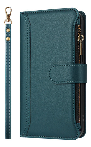 Funda Tipo Cartera De Piel Con Cierre De 9 Ranuras Para Realme Serie 6/7/8, 6 Colores, Correa De Muñeca, Desmontable, Función Atril