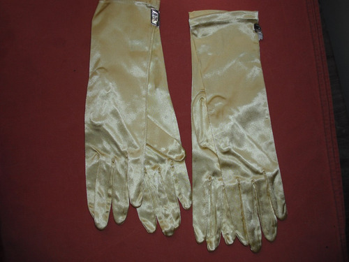 Guantes Raso Elast. Dorado Tenue 27cm Largo T6 1/2 Caba