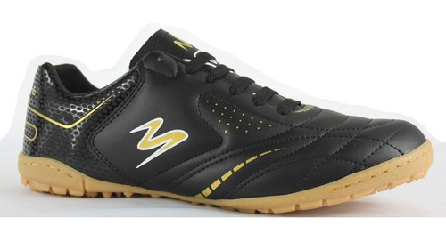 Tenis Futbol Rapido Modelo 428 Negro / Negro / Oro