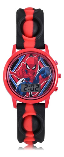 Reloj Lcd Con Luces Marvel Spiderman Para Niños