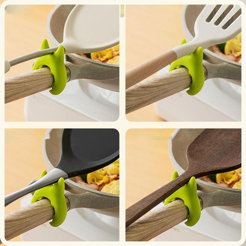 Spoon Rest On Pot, 2 Unidades, Reposacucharas De Silicona Y
