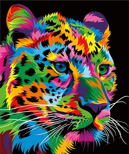 Kit De Pintura Al Oleo Ifymei Diy,leopardo Colorido 16 X20 