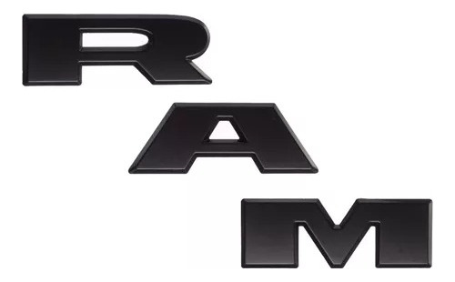 Logo Emblema Letras Negro Mate Máscara Dodge Ram 2019