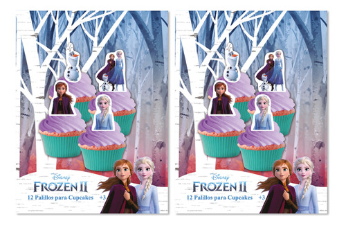 24 Palillos Decorativos Cupcake Fiesta Frozen Pky0m2