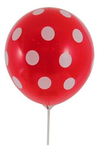 Globo Latex Impreso Puntos #12 Decorar Fiesta Mylin 10pz Color Rojo