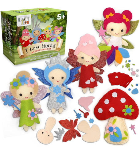 Kits De Costura Craftiloo Fairy Para Ninas Pequenas, 5 Pr...