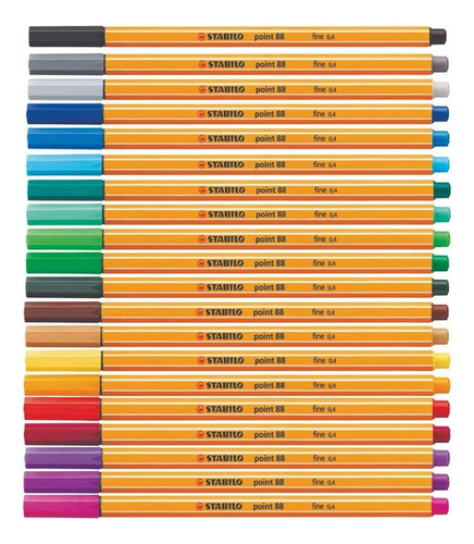 Caneta Stabilo Point 88 Fine 0.4mm 5 Cores Sortidas