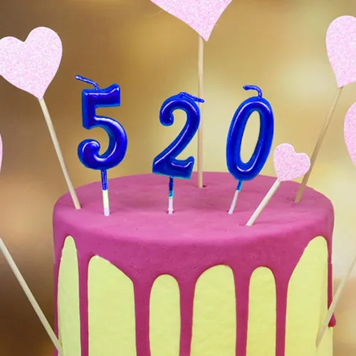 Velas Azules De Cumpleaños, 4 Velas, Tarta De 4 Años, Bady R