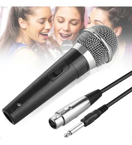 Microfone Dinâmico Profissional Em Metal Com Fio 5 Metros P10 Par...
