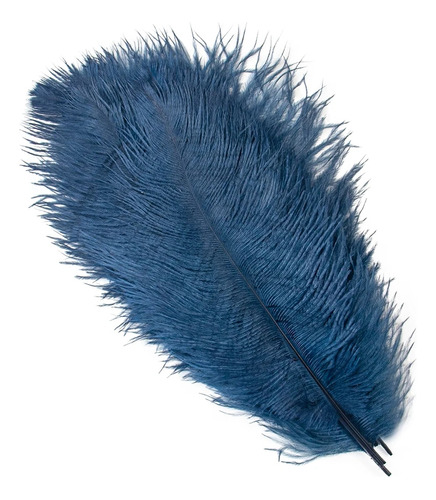 1 Pluma Avestruz Sueltas Naturales 45-50cm Azul Marino