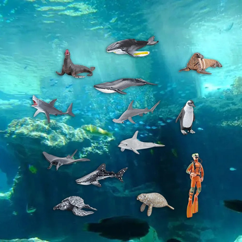 Aplicável A 13x Conjunto De Animales Marinos Del Miniatura