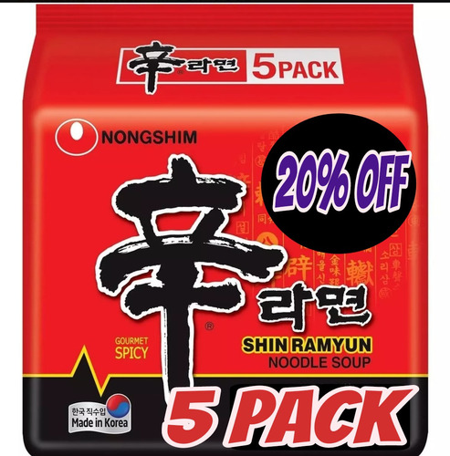 Ramen Nongshim 5 Pack Coreano - g a $73