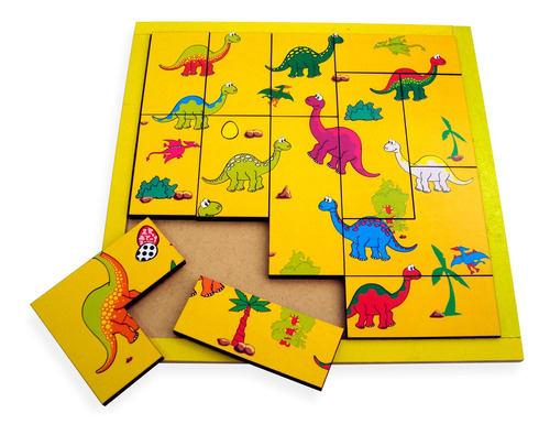Imagem 2 de 6 de Quebra Cabeça De Dinossauros Brinquedo Educativo À Vista