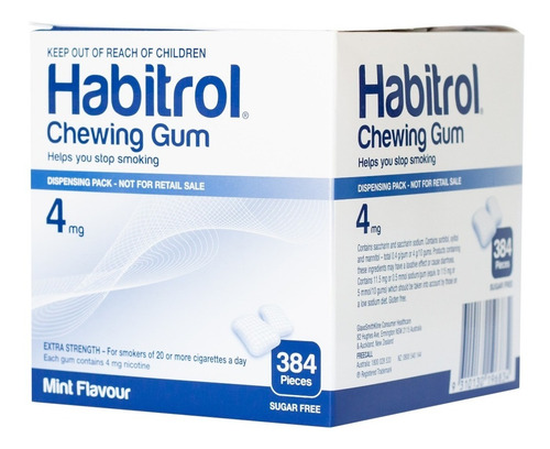 Imagen 1 de 1 de Chicles Habitrol 384 Piezas Nicotina 4mg Dejar De Fumar