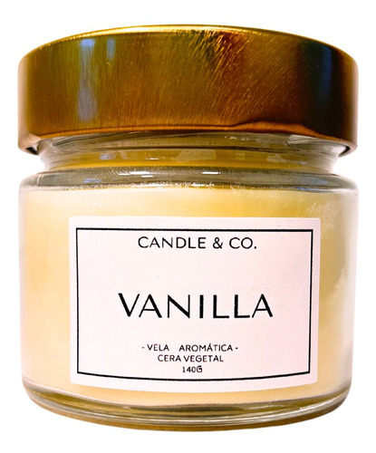 Vela Perfumada 140g Em Vidro Com Tampa De Aluminio | Vanilla