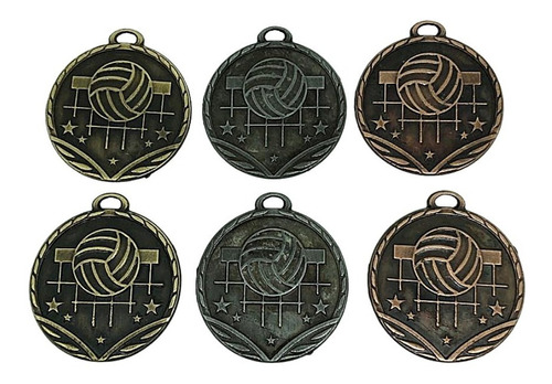 10 Medallas Deportivas Voley 3,5cm