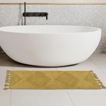 Comprar Alfombras De Baño Boho De Mostaza Con Borlas, Alfombra De De