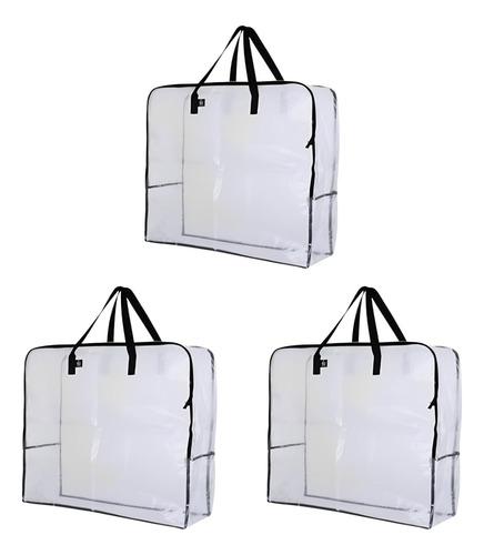 3 Bolsas Plegables Para Juguetes Con Asa Y Cremallera,