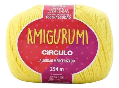 Fio Amigurumi Novelos Circulo - As Cores 254m Cor 1730- Amarelo