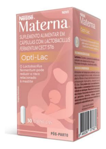 Nestlé Materna Fermentun Opti Lac 30 Cápsulas Sabor Sem Sem