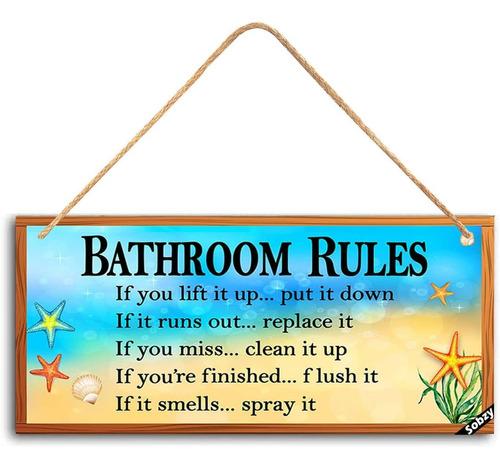 Decoración De Baño De Playa, Reglas De Baño De Estre...