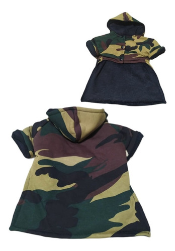 Roupa Pet Casaco Militar Com Capuz (tam 4)