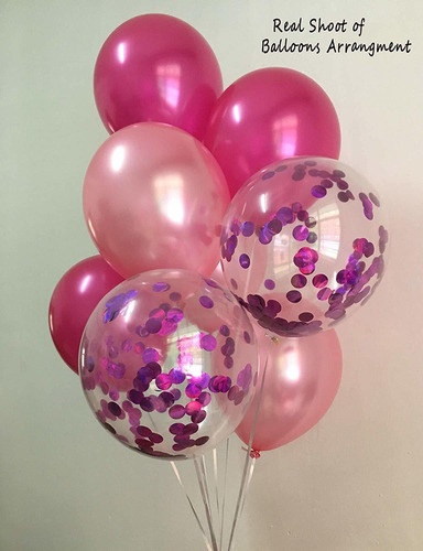 Confeti Globos De Color Rosa De Las Rosas Del Globo Por Deco