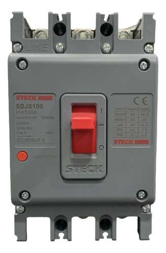 Breaker Trifasico 3x100 Amp Interruptor Termomagnético Steck