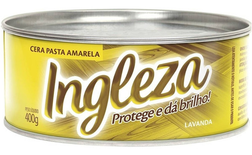 Cera Pasta Inglesa Amarela 400g C/ Carnaúba Mármores Pisos