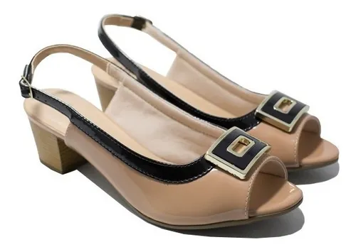 Sandalia salto baixo tamanho cheap 40