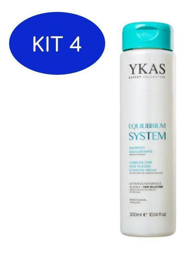 Kit 4 Ykas - Equilibrium System Shampoo 300ml
