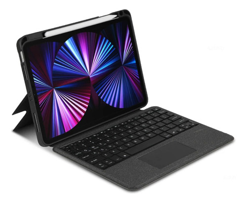 Capa Teclado Iluminado Touchpad Para Apple iPad 9ª Geração