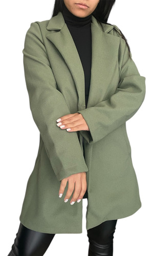 Tapado Saco Trench De Paño Mujer