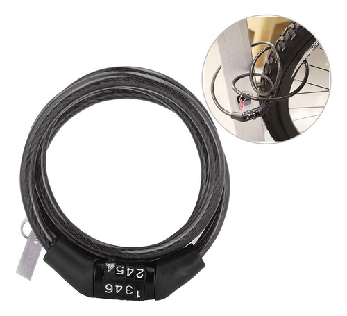 Candado Cable De Bloqueo De Acero Combinado Para Bicicletas