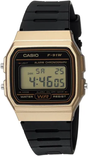 Reloj Digital Vintage Dorado Casio Unisex A-159wgea-1 Color de la correa  Negro Color del bisel Negro Color del fondo Negro