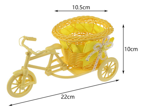 Bicicleta Cesta De Flores Tejidas Artificiales Macetero