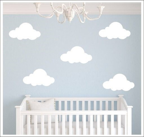 Adesivo Nuvens 29cm Parede 12 Unidades Nuvem Quarto De Bebê Decoração 