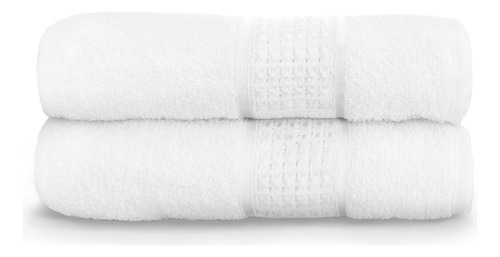 Toalla De Baño 100% Algodón. Lujosa Cenefa. Kit Con 2 Pzas