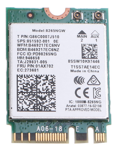 Doble Banda 2.4g/5ghz Wifi Wlan Para Intel 8265ngw Wireless-