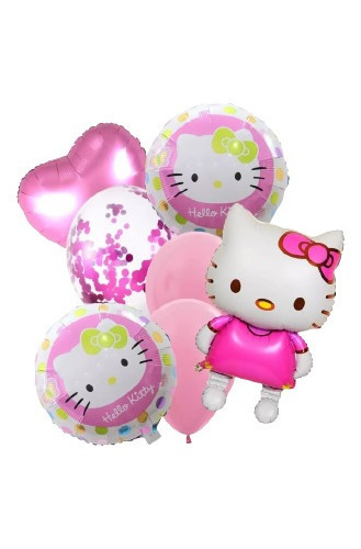Decoración De Globos Hello Kitty, Fiesta De Cumpleaños 7 Pcs