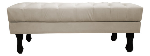Puff Recamier Baú Luis Xv 1,20m Suede Bege
